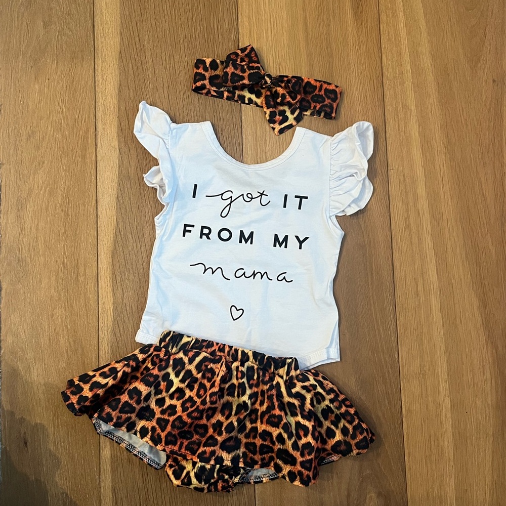 I Got It From My Mama Baby Girl Outfit 🐆